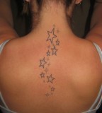 Star Tattoo On Woman Back 