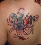 Lilly Tattoo Design on Back for Girls
