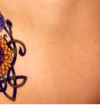 Sunflower Tattoos Design on Hip for Girls