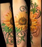Pretty Sunflower Tattoo Design