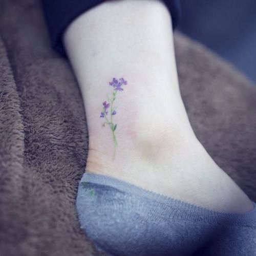 sweet pea flower tattoo