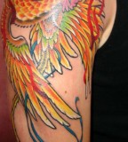 Design Of Phoenix Tattoo on Right Arm