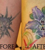 Purple Flower Cover Up Tattoos