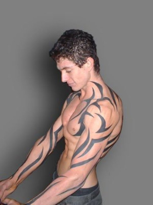 Half Body Tribal Tattoos For Men