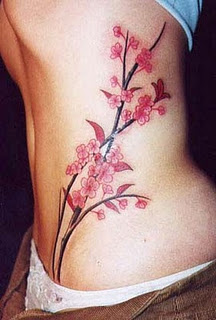 Red Floral Tattoo Designs for Women