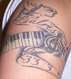 Tattoo Musical Notes Keyboard And Psalms 33