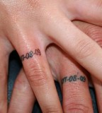 Wedding Ban Tattoo Design on Ring Finger