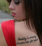 Beautiful Girl with Tattoo Quotes Photo