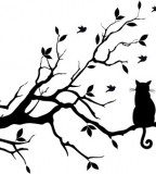 Black Cat And Tree Tattoo Designs