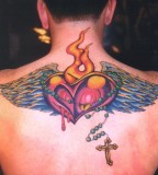 Graceful Back Heart Tattoo for Men