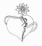 Heart Brushes Tattoo Sketch 