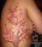 Pink Cherry Blossom Tattoo Design for Women (NSFW)