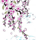 Japanese Cherry Blossoms Tattoo Sketch