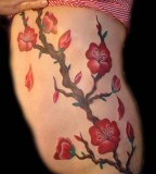 Cute Cherry Blossoms Tattoo Design for Women