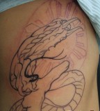 Serpent Monster Fillipino Tattoo Design for Men's Rib