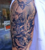 Arm Sleeve Bible Scene Tattoo