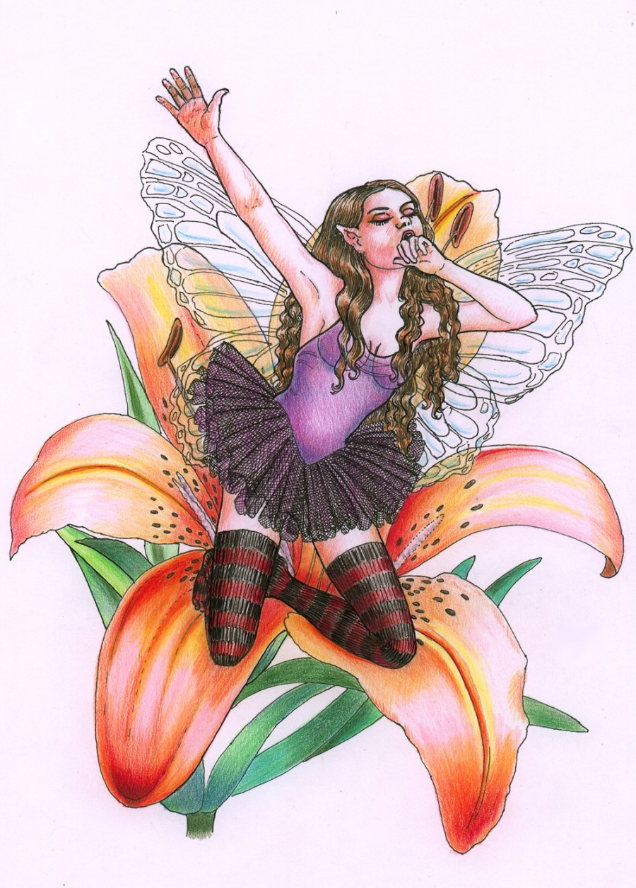 Tigerlily Fairy Tattoo Design Sample