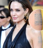 Angelina Jolie's Map Coordinates Left Arm Tattoo