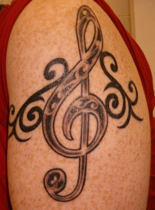 Mike The Bartender Treble Clef Ink Tattoo Design