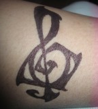 Sharpie Treble Clef Tattoo for Men and Women