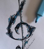 Simply Treble Clef Tattoo Sketch Reference