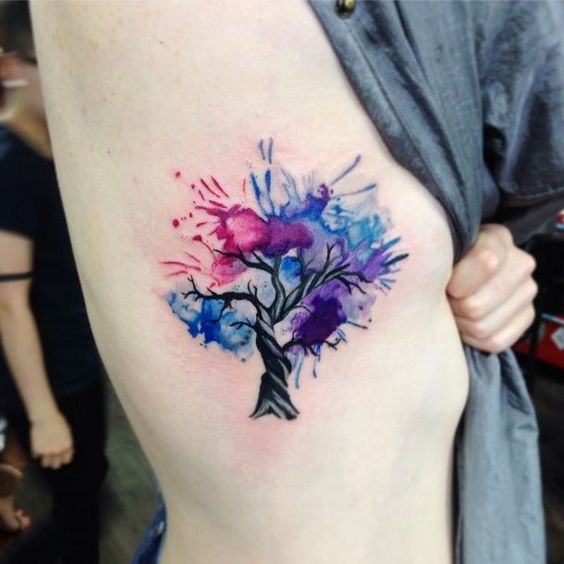 Tree watercolor tattoo