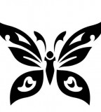 Cool Minimalist Tribal Butterfly Tattoo