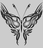 Cool Silver Highlight Tribal Butterfly Tattoo Design