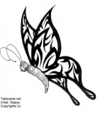 Cool Butterfly Tribal Wings Tattoo Design
