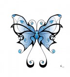 Lovely Blue Shade Tribal Butterfly Sketch for Tattoo