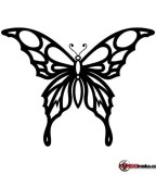 Black Tribal Butterfly Tattoo Sketch