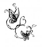 Cute Love Theme Tribal Butterfly Tattoo Design
