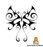 Awesome Tribal Butterfly Tattoo Design