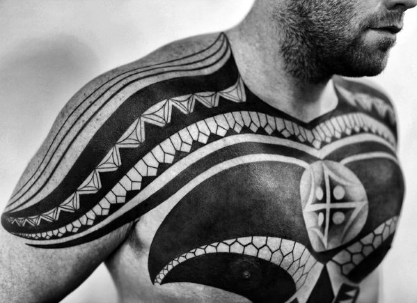 tribal chest tattoos for men 1