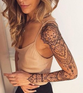 tribal sleeve tattoos for women