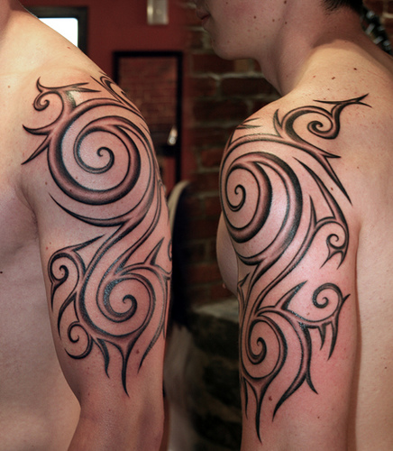 Upper-Arm / Half-Sleeve Tribal Tattoos Design Ideas for Men – Tribal Tattoos