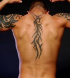 Half-Sleeve and Spine Tribal Tattoo Design for Men - Tribal Tattoos