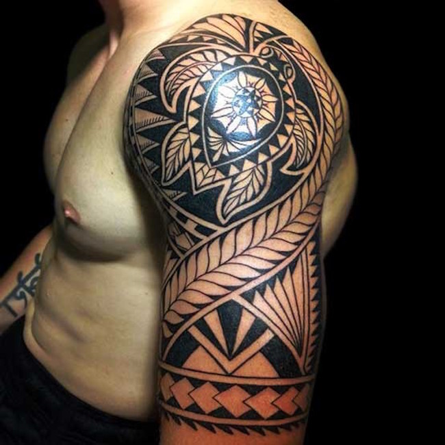 turtle inspired tribal tattoo