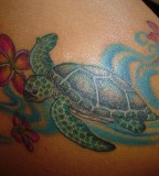 Colorful Turtle Tattoo Designs For Women