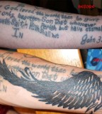 Max Payne Movie Wing Tattoo Design On Arm