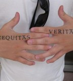 Tattoo Veritas Aequitas Design for Finger and Hands