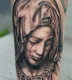 Holy Christian Tattoos of Virgin Mary Crying Blood - Christian Tattoos