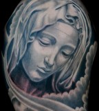 Very Beautiful Photo-like Tattoo Art of the Virgin Mary - Religious Tattoos