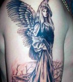 Virgin Mary as Angel with Wings Tattoo Designs - Religious Tattoos