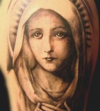 Photo-like Virgin Mary Tattoo Design Art - Religious Tattoo