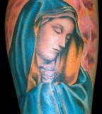 Amazing Painting-like Virgin Mary Tattoo Art - Christian Tattoos