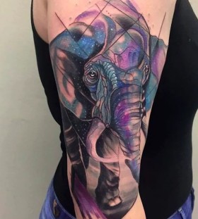 watercolor elephant tattoos for women