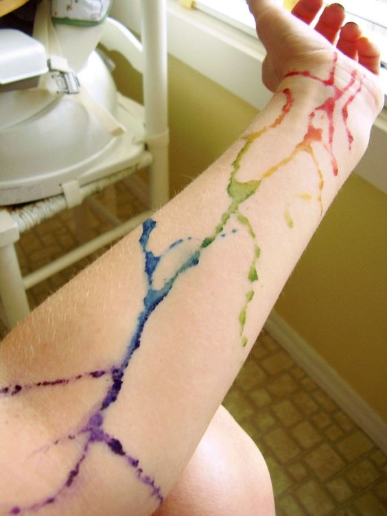 Watercolor veins tattoo