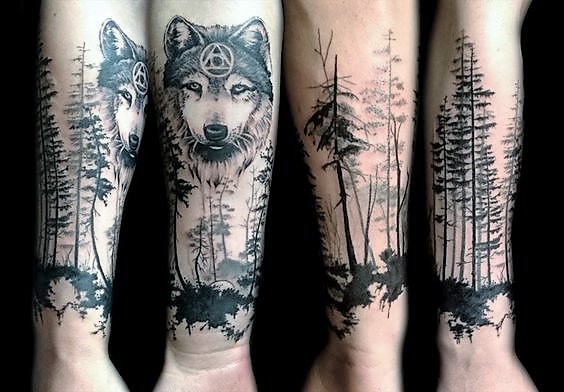 wolf-forest-tattoo
