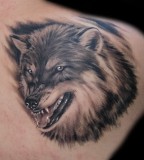 Angry Wolf Head Tattoo - Wolf Tattoo For Men
